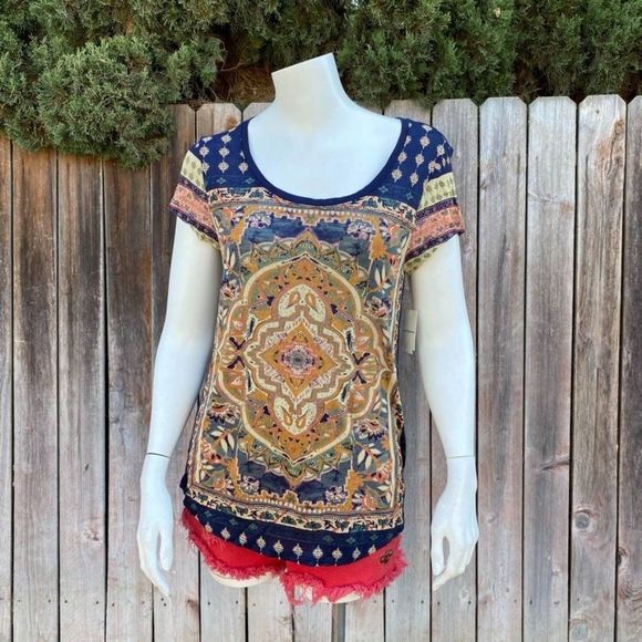 NWT Lucky Brand Macys Bohemian Blouse - Picture 1 of 9